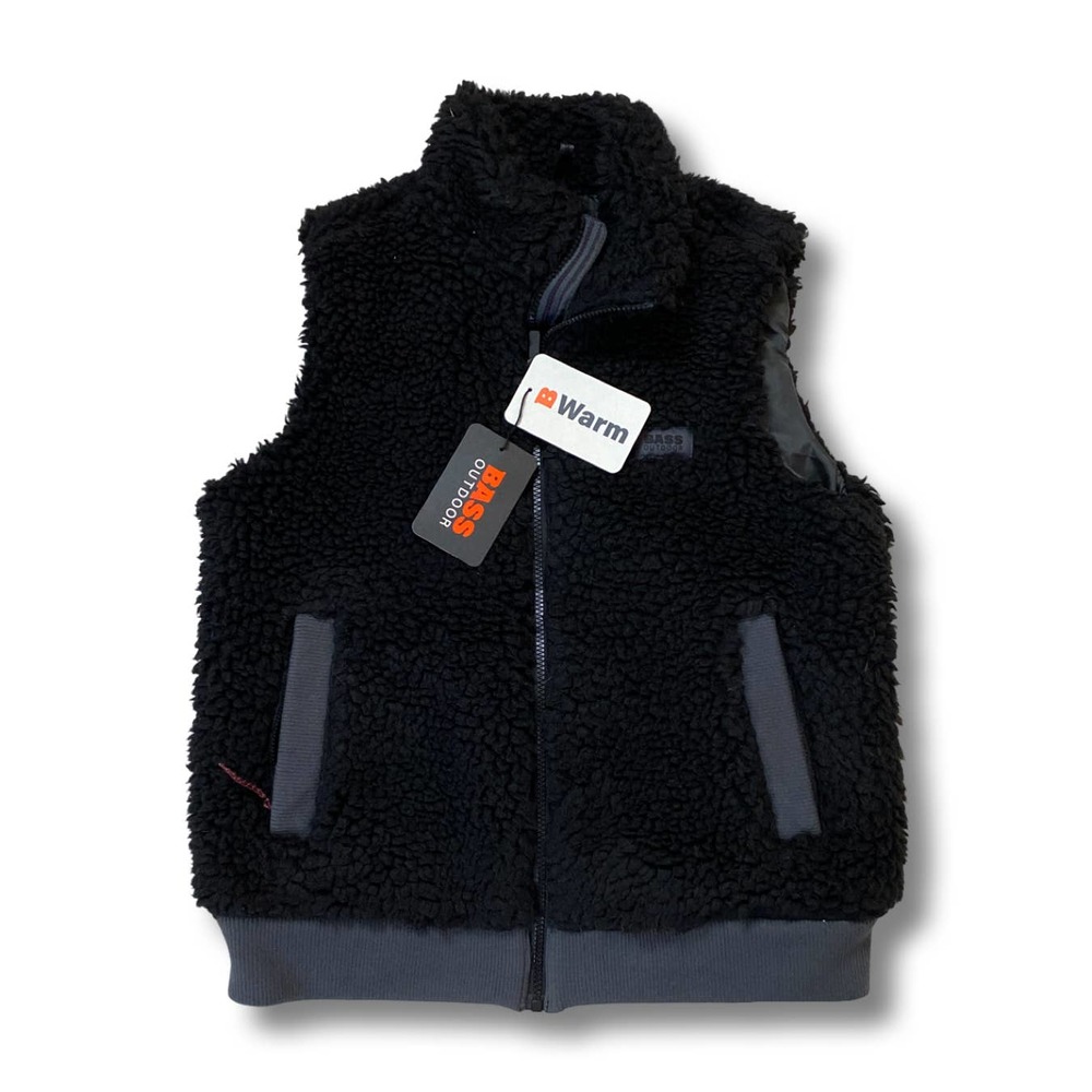 NWT Bass Route Hiking Faux-Sherpa Vest in Black